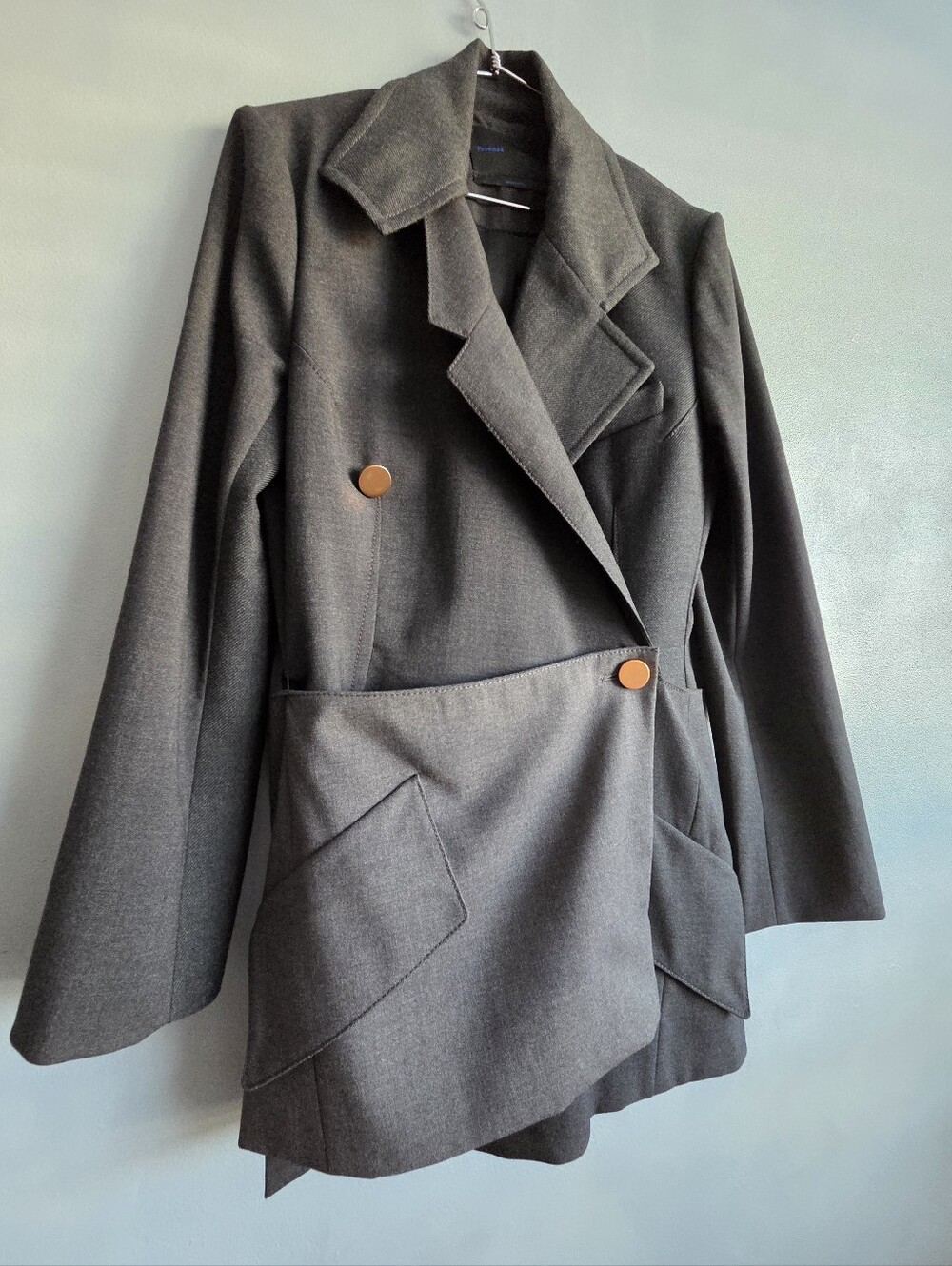 PROENZA SCHOULER GREY CHARCOAL TAILORED BLAZER, JACKET SIZE, US 10, NEW